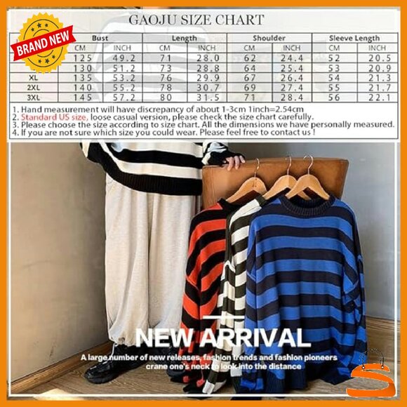 Men's Oversized Knit Pullover Sweater Long Sleeve Crew Neck Casual - Picture 8 of 8